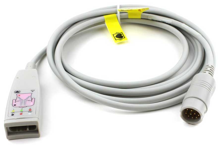 3 adriges EKG Stammkabel mit geradem Stecker, wie Philips M1669A 3 adriges EKG Stammkabel mit geradem Stecker, wie Philips M1669A