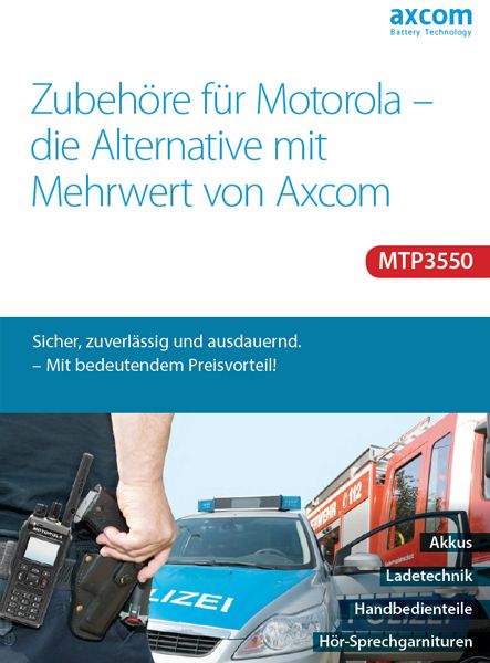 Axcom Zubehör-Katalog für das Motorola Funkgerät MTP3550